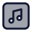 Musicnotesquare icon with duotone standard style