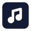 Musicnotesquare icon with solid standard style