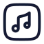 Musicnotesquare icon with stroke rounded style