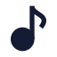 Music icon with solid sharp style