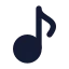 Music icon with solid standard style