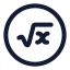 Nthrootcircle icon with stroke rounded style