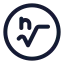 Nthrootcircle icon with stroke standard style