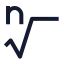 Nthroot icon with stroke sharp style