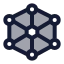 Nanotechnology icon with duotone rounded style