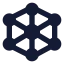Nanotechnology icon with solid rounded style