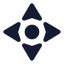 Navigation icon with solid sharp style