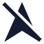 Navigationoff icon with solid sharp style
