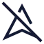 Navigationoff icon with stroke sharp style