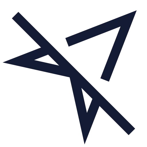 Navigation Off Icon in Stroke Sharp style