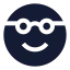 Nerd icon with solid sharp style