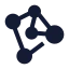Neuralnetwork icon with solid sharp style