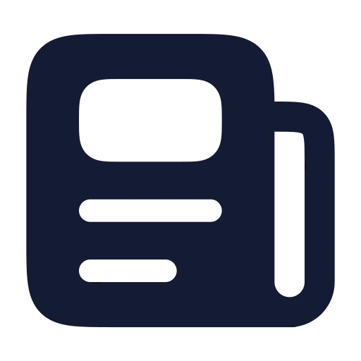 Newspaper Icon in Solid Rounded style