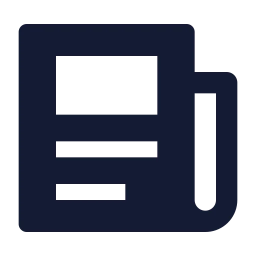 Newspaper Icon in Solid Sharp style