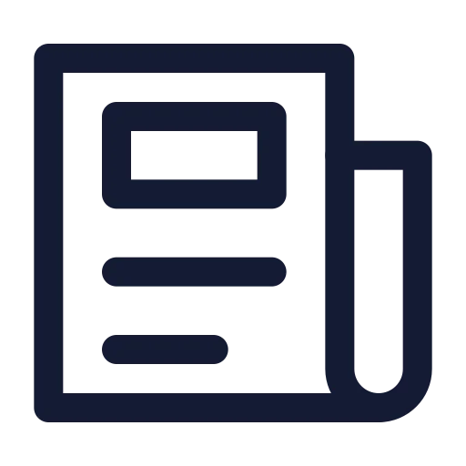 Newspaper Icon in Stroke Sharp style