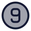 Ninecircle icon with duotone rounded style