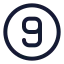 Ninecircle icon with stroke standard style
