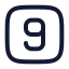 Ninesquare icon with stroke rounded style
