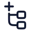 Nodeadd icon with stroke rounded style