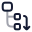 Nodemovedown icon with twotone rounded style