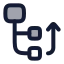 Nodemoveup icon with duotone rounded style
