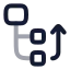 Nodemoveup icon with twotone rounded style
