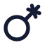 Nonbinary icon with solid rounded style