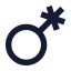 Nonbinary icon with solid sharp style