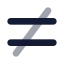 Notequalsign icon with bulk rounded style