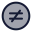 Notequalsigncircle icon with duotone standard style