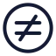 Notequalsigncircle icon with stroke rounded style