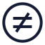 Notequalsigncircle icon with stroke sharp style