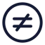 Notequalsigncircle icon with stroke standard style