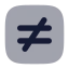 Notequalsignsquare icon with bulk rounded style