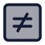 Notequalsignsquare icon with duotone standard style