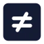 Notequalsignsquare icon with solid standard style