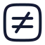 Notequalsignsquare icon with stroke rounded style