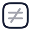 Notequalsignsquare icon with twotone rounded style