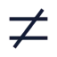 Notequalsign icon with stroke sharp style