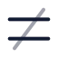 Notequalsign icon with twotone rounded style