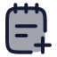 Noteadd icon with duotone rounded style