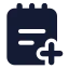 Noteadd icon with solid standard style