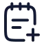 Noteadd icon with stroke rounded style