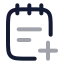 Noteadd icon with twotone rounded style