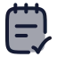 Notedone icon with duotone rounded style