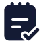 Notedone icon with solid standard style