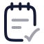 Notedone icon with twotone rounded style