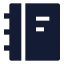 Notebook icon with solid sharp style