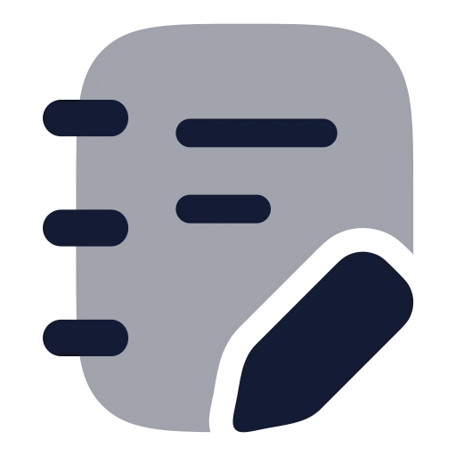 Notebook Pen Icon in Bulk Rounded style