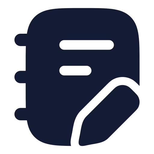 Notebook Pen Icon in Solid Rounded style